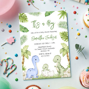 Dinosaur Es Ist Ein Junge Baby Shower Einladung