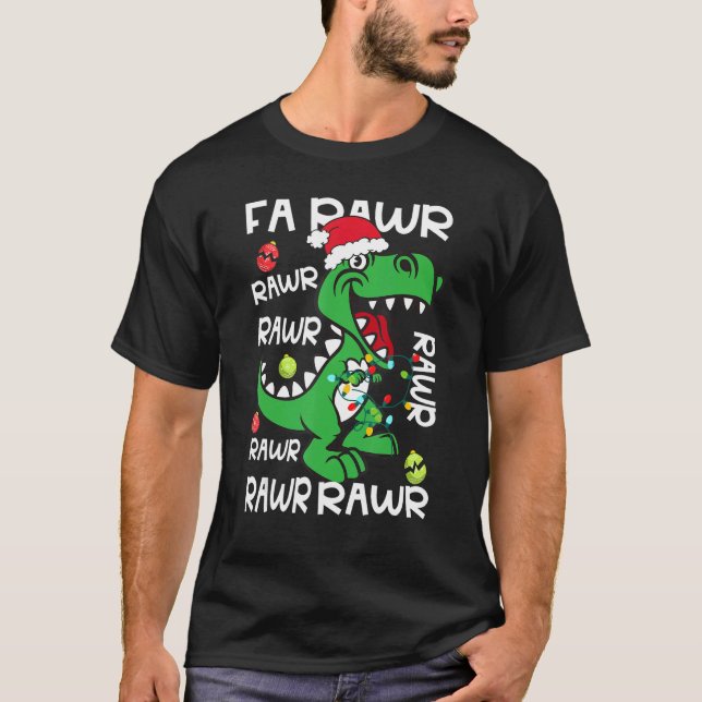 Dinosaur Fa Ra Ra Ra Rawr Rex WeihnachtsWeihnachts T-Shirt (Vorderseite)