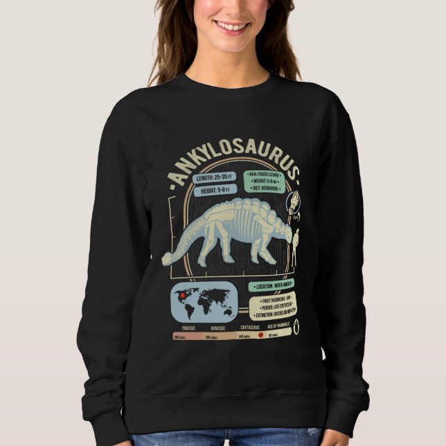 Dinosaur Facts Ankylosaurus Science & Anatomy Gift Sweatshirt (Vorderseite)