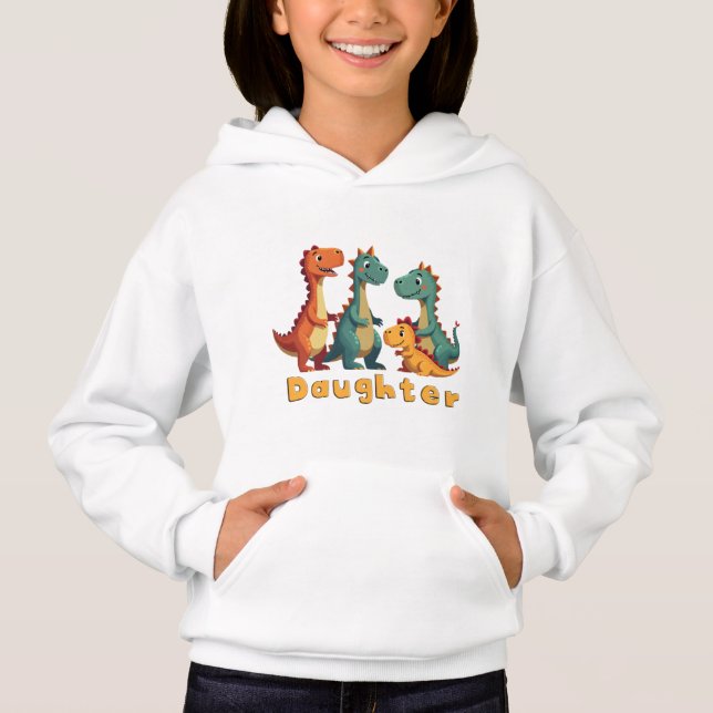 Dinosaur Family Hoodie (Tochter) (Vorderseite)