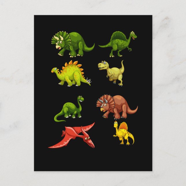 Dinosaur Fan Trex Spinosaurus Boys Reptiles Dino Postkarte (Vorderseite)