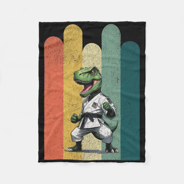 Dinosaur-Fans mutig Karate Stolz Mut Stärke  Fleecedecke (Vorderseite)