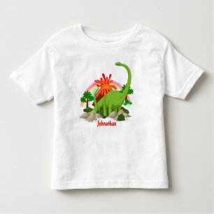 Dinosaur Fantasy Insel DIY Name Vulkan Kids Kleinkind T-shirt