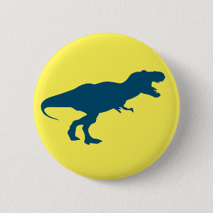 Dinosaur Farbiger Gelber Button