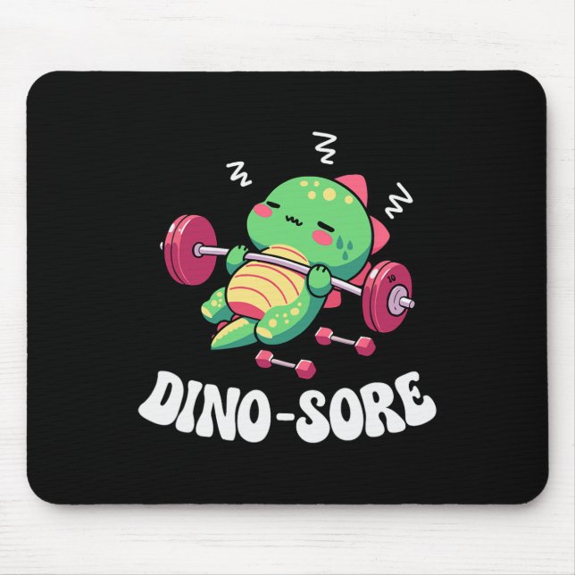Dinosaur Fitnessstudio Fitness Hanteltraining Work Mousepad (Vorne)