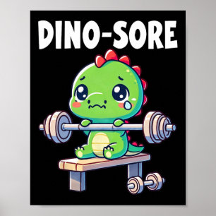 Dinosaur Fitnessstudio Workout Fitness Gewichte he Poster