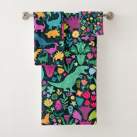 Dinosaur Floral Folk Silhouetten Schöne Girls