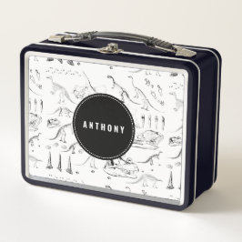 Dinosaur Fossil Bones Individuelle Name School Metall Brotdose