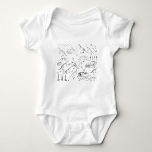 Dinosaur Fossil Bones Pattern Baby Strampler
