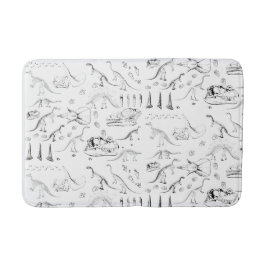 Dinosaur Fossil Bones Pattern Badematte