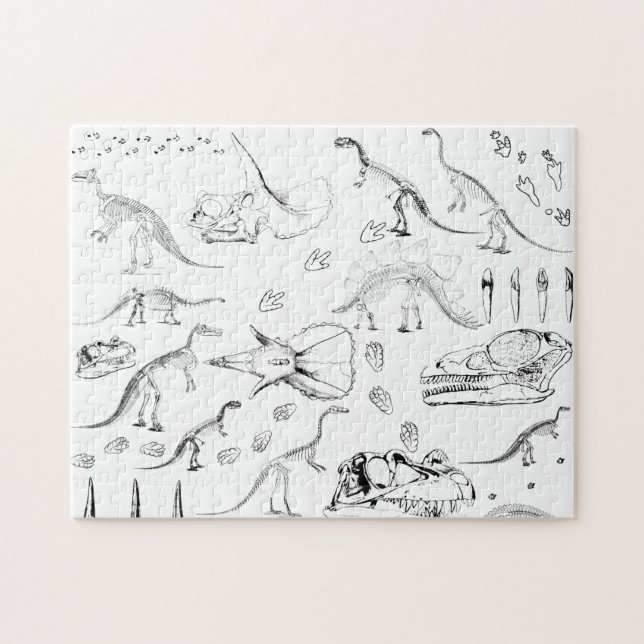 Dinosaur Fossil Bones Pattern Puzzle (Horizontal)