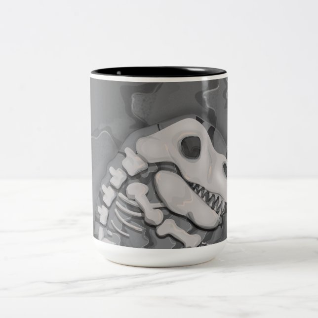 Dinosaur Fossil Zweifarbige Tasse (Mittel)
