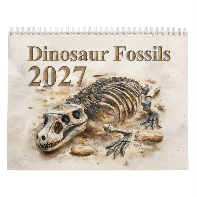 Dinosaur-Fossilien – Prähistorisches Fossil 2027 Kalender (Titelbild)