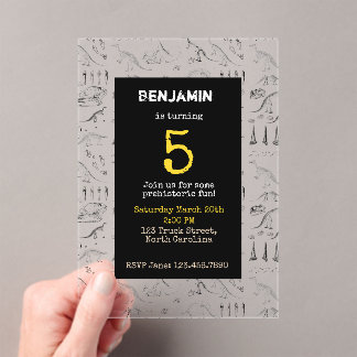 Dinosaur Fossils Muster Kindergeburtstag Einladung