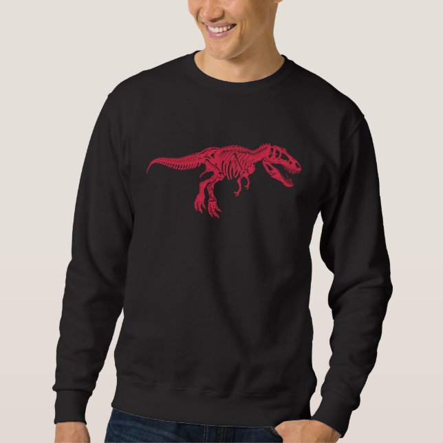 Dinosaur Fossils Paleontology Rex Skeleton Bones Sweatshirt (Vorderseite)