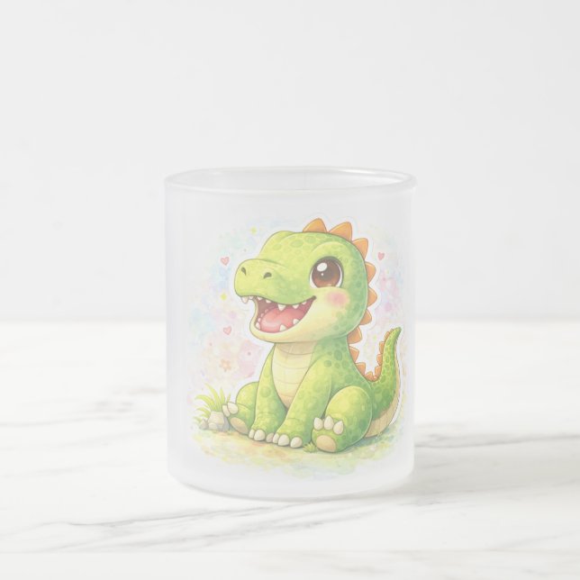 Dinosaur Frosted Glass Mug Mattglastasse (Mittel)