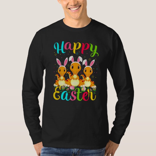 Dinosaur Funny Easter Egg Bunny Dinosaur Happy Ea T-Shirt (Vorderseite)
