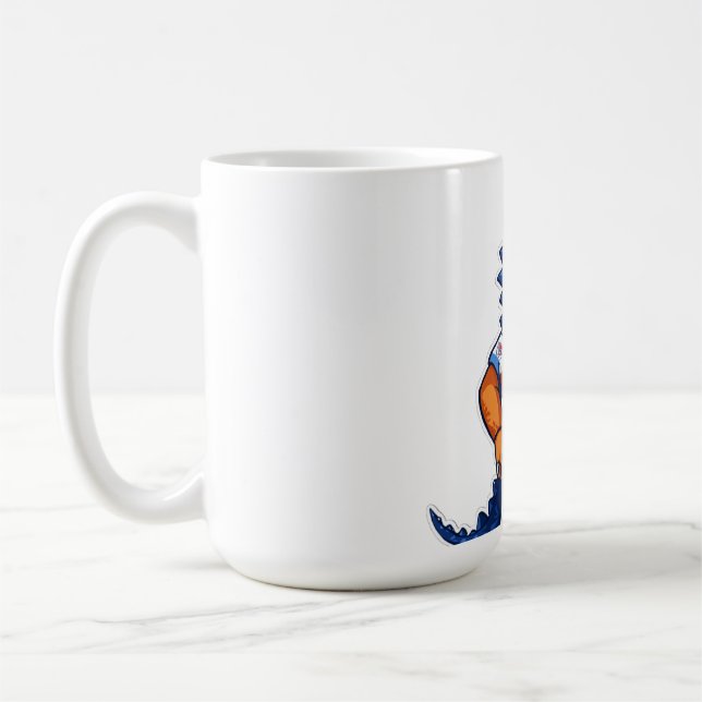 Dinosaur Fußball Logo – Kinder Fußball Maskottchen Kaffeetasse (Links)