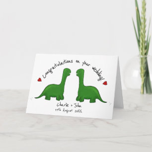 Dinosaur Gay Hochzeit gratulieren Karte
