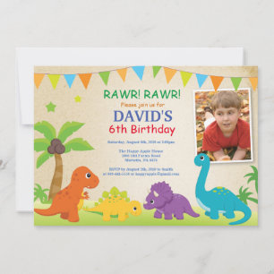 Dinosaur Geburts Einladung Dino-Party