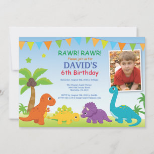 Dinosaur Geburts Einladung Dino-Party