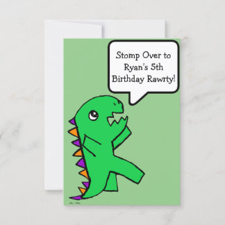 Dinosaur Geburtstag Einladung Grüne Flachkarte