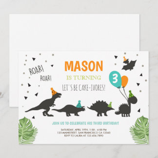 Dinosaur Geburtstag Einladung ROAR Dino