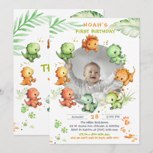 Dinosaur-Geburtstag mit Foto-Option Einladung