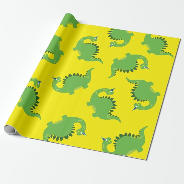 Dinosaur Geburtstag PArty Geschenkpapier (Ungerollt)