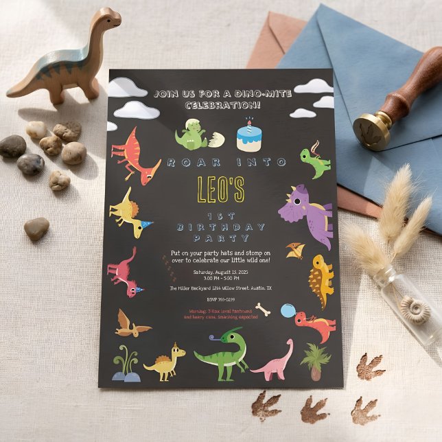 Dinosaur / Geburtstag süßer Dino-Junge  Einladung (Von Creator hochgeladen)