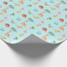 Dinosaur Geburtstags-Geschenkpapier Kinderparty