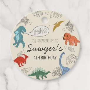 Dinosaur Geburtstags-Rundum-Geschenk-Anhänger Geschenkanhänger
