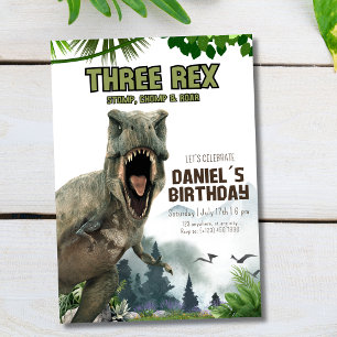 Dinosaur Geburtstagseinladung Drei Rex Einladung