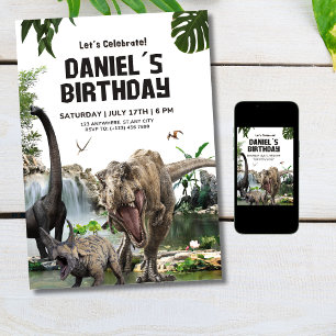 Dinosaur Geburtstagseinladung T REX Geburtstagsfei Einladung
