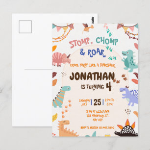 Dinosaur Geburtstagsfeier Postkarte