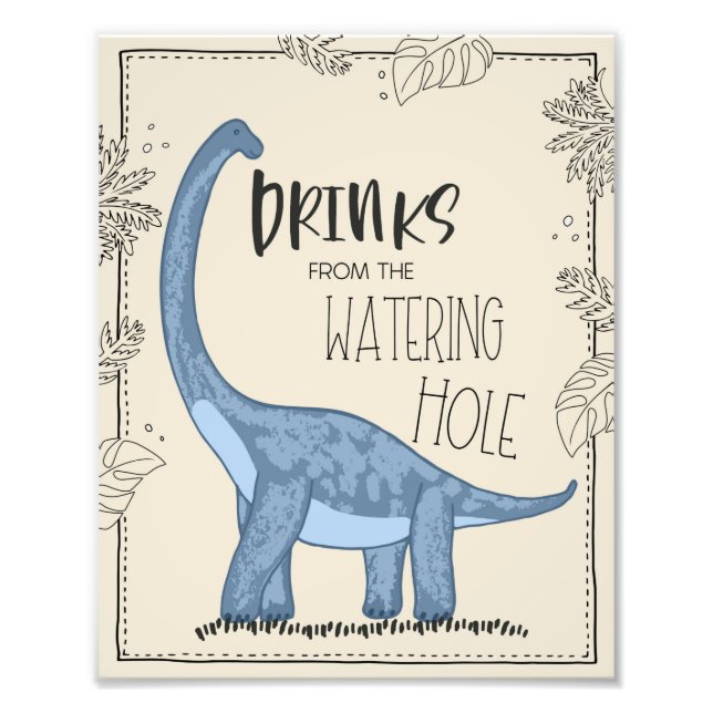 Dinosaur Geburtstagsfeier Schild (Vorne)