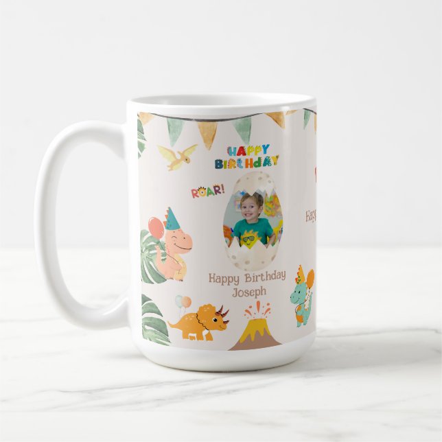 Dinosaur Geburtstagsgeschenk Tasse - Kundenspezifi (Links)