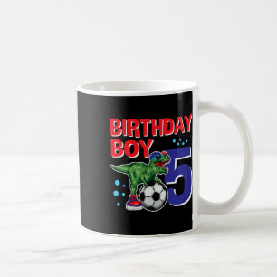 Dinosaur Geburtstagsjunge 5 Jahre alte Dino Fußbal Kaffeetasse