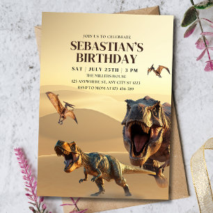 Dinosaur Geburtstagsjungen T Rex Dino Geburtstagsf Einladung