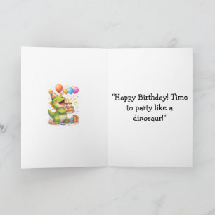 Dinosaur Geburtstagskarte – „Zeit, wie ein Dino zu Karte