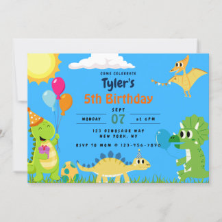 Dinosaur Geburtstagsparty Einladung