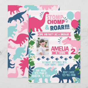 Dinosaur Geburtstagsparty Einladung