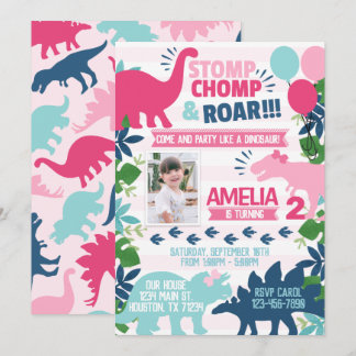 Dinosaur Geburtstagsparty Einladung