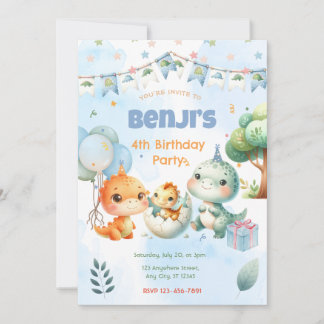 Dinosaur Geburtstagsparty Einladung