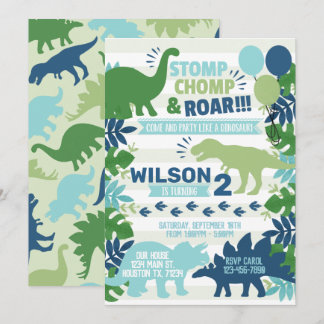 Dinosaur Geburtstagsparty Einladung