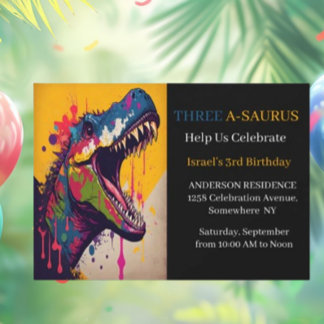 Dinosaur Geburtstagsparty Einladung