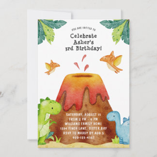 Dinosaur Geburtstagsparty Einladung