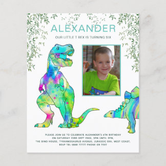 Dinosaur Geburtstagsparty Einladung Flyer