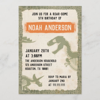 Dinosaur Geburtstagsparty Einladungskarte Einladung