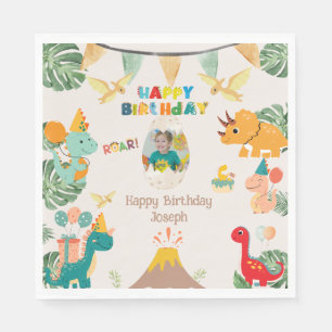Dinosaur Geburtstagsparty Napkins - Kundenspezifis Serviette